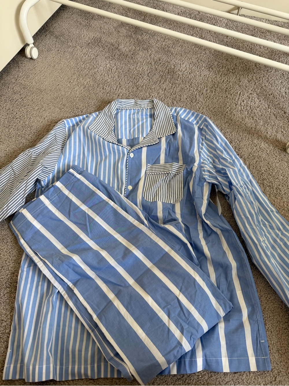 GAP Light Blue and White Striped Pajamas